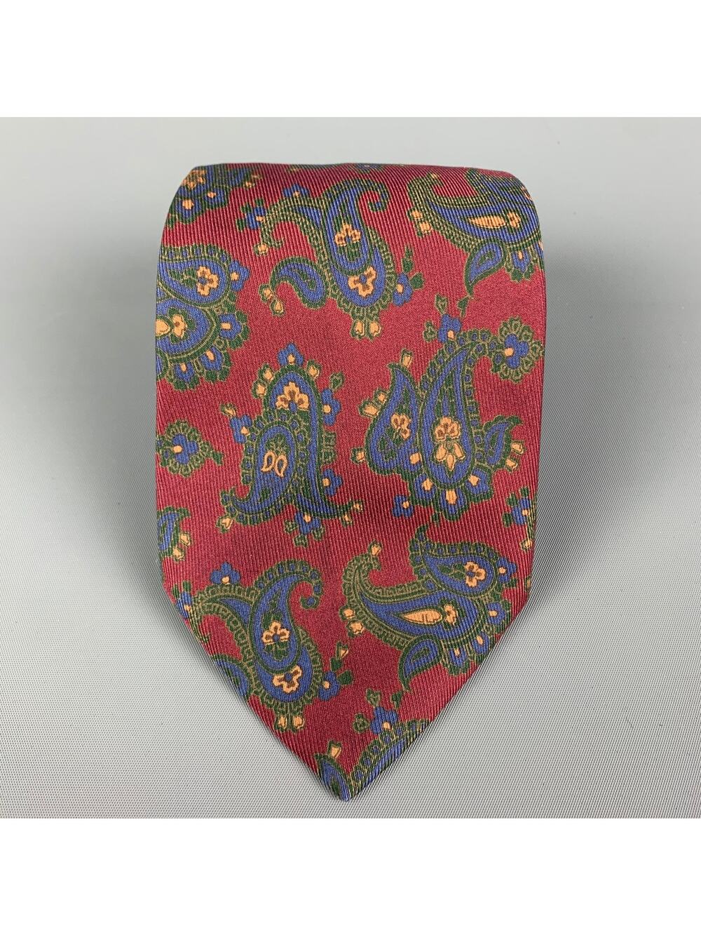 ETRO Burgundy Paisley Silk Tie